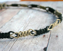 Load image into Gallery viewer, Hemp Necklace Two Colors Black Natural Beach Jewelry - sunnybeachjewelry

