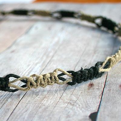 Hemp Necklace Two Colors Black Natural Beach Jewelry