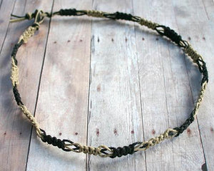 Hemp Necklace Two Colors Black Natural Beach Jewelry - sunnybeachjewelry