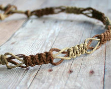 Load image into Gallery viewer, Hemp Necklace Two Colors Brown Natural Beach Jewelry - sunnybeachjewelry
