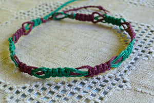 Hemp Necklace Two Colors Purple Green Beach Jewelry - sunnybeachjewelry