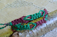 Load image into Gallery viewer, Hemp Necklace Two Colors Purple Green Beach Jewelry - sunnybeachjewelry
