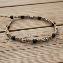 Load image into Gallery viewer, Hemp Necklace With Wooden And Metal Beads - sunnybeachjewelry
