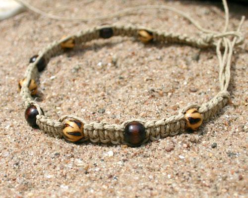 Hemp Necklace With Wooden Beads - sunnybeachjewelry