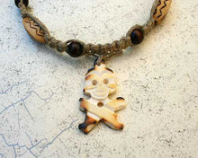Load image into Gallery viewer, Hemp Necklace With Wooden Beads And Bone Skull - sunnybeachjewelry
