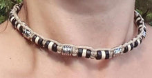 Load image into Gallery viewer, Hemp Necklace Wood Metal Beads Beach Jewelry
