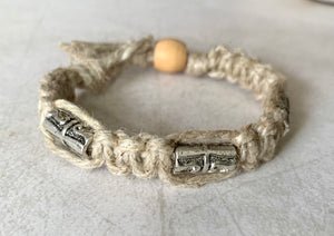 Surfer Hemp Bracelet Phatty Pewter Beads