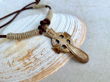Load image into Gallery viewer, Surfer Phatty Thick Hemp Necklace With Bone Cross
