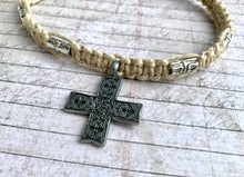 Load image into Gallery viewer, Surfer Phatty Thick Hemp Necklace With Celtic Cross
