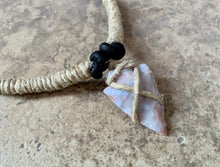 Load image into Gallery viewer, Arrowhead Leather Necklace Flint Real Stone, Primitive Jewelry, Men&#39;s Tribal Necklace
