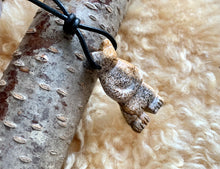 Load image into Gallery viewer, Bear Leather Totem Necklace Picture Jasper Real Stone Native Pendant
