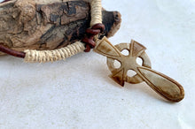 Load image into Gallery viewer, Surfer Phatty Thick Hemp Necklace With Bone Cross
