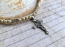 Load image into Gallery viewer, Surfer Phatty Thick Hemp Necklace With Celtic Cross
