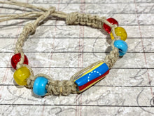 Load image into Gallery viewer, Hemp Bracelet with Venezuela Flag Beads
