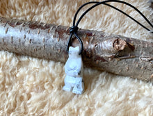Load image into Gallery viewer, Bear Leather Totem Necklace Howlite Real Stone Native Pendant
