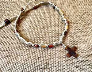Primitive Thick Hemp Necklace With Wooden Cross
