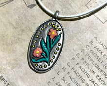 Load image into Gallery viewer, Leather Necklace With Pewter Flower Pendant
