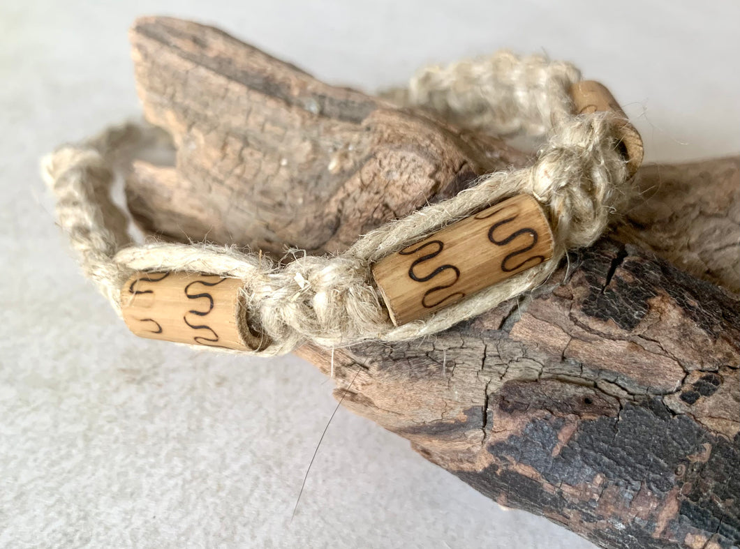 Sunchaser Wrap – Boho Eco-Friendly Hemp Bracelet Bamboo Beads