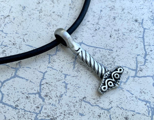 Leather Necklace With Pewter Thors Hammer