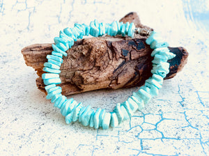 Surfer Puka Shell Bracelet Light Blue