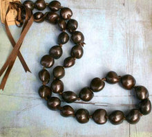 Load image into Gallery viewer, Kukui Nut Lei Necklace Hawaii Brown 21 inches Free Shipping - sunnybeachjewelry
