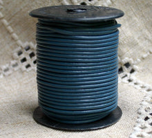 Load image into Gallery viewer, Leather Cord Iris Blue Round 1mm 1.5mm 2mm 3mm - 1 meter
