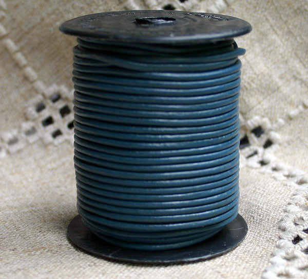 Leather Cord Iris Blue Round 1mm 1.5mm 2mm 3mm - 1 meter
