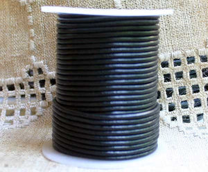 Leather Cord Black Round 1mm 1.5mm 2mm 3mm - 1 meter - sunnybeachjewelry