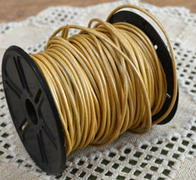 Load image into Gallery viewer, Leather Cord Metallic Gold 1mm 1.5mm 2mm 3mm - 1 meter - sunnybeachjewelry
