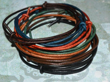 Load image into Gallery viewer, Leather Mens Bracelet Surfer Style 2mm - sunnybeachjewelry
