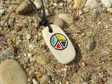 Load image into Gallery viewer, Leather Necklace With Ceramic Peace Sign - sunnybeachjewelry

