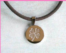 Load image into Gallery viewer, Leather Necklace With Modern Stainless Steel Clover Pendant - sunnybeachjewelry
