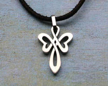 Load image into Gallery viewer, Leather Necklace With Modern Stainless Steel Cross - sunnybeachjewelry
