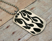 Load image into Gallery viewer, Leather Necklace With Modern Stainless Steel Dog Tag Pendant - sunnybeachjewelry
