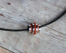 Load image into Gallery viewer, Leather Necklace With Modern Stainless Steel Pendant - sunnybeachjewelry
