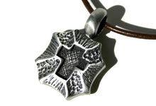 Load image into Gallery viewer, Leather Necklace With Squared Pewter Cross - sunnybeachjewelry
