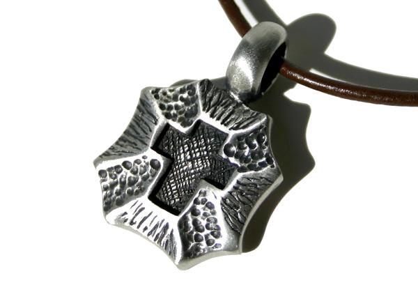 Leather Necklace With Squared Pewter Cross - sunnybeachjewelry