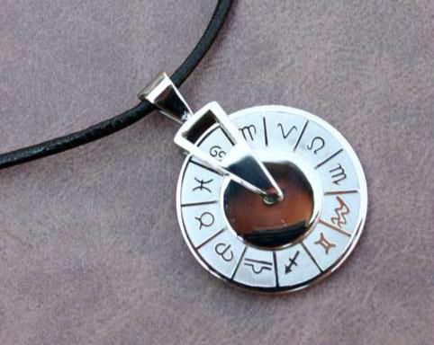 Leather Necklace With Stainless Steel Zodiac Pendant - sunnybeachjewelry