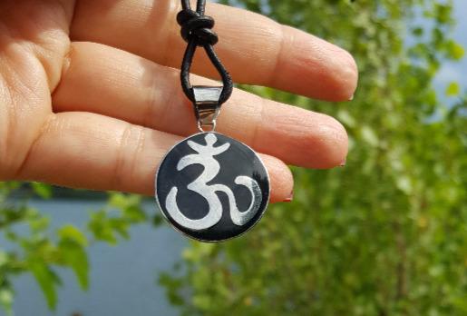 Leather Necklace With Yoga Steel Sign - sunnybeachjewelry