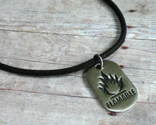 Load image into Gallery viewer, Leather Surfer Necklace With Dog Tag Flamable - sunnybeachjewelry
