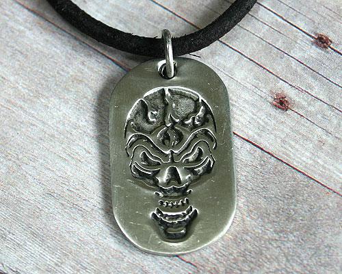 Leather Surfer Necklace With Dog Tag Skull - sunnybeachjewelry