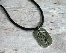 Load image into Gallery viewer, Leather Surfer Necklace With Dog Tag Skull - sunnybeachjewelry

