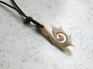 Leather Surfer Necklace With Maori Fish Hook Spiked - sunnybeachjewelry