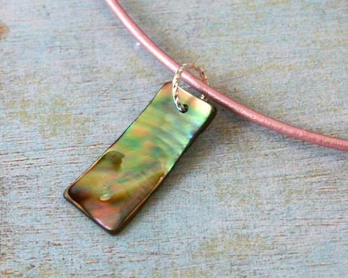 Leather Surfer Necklace With Paua Shell - sunnybeachjewelry