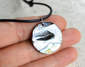Leather Surfer Necklace With Paua Shell - sunnybeachjewelry