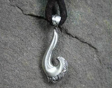 Load image into Gallery viewer, Leather Surfer Necklace With Pewter Fish Hook - sunnybeachjewelry
