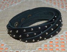 Load image into Gallery viewer, Mens Bracelet Leather Triple Black - sunnybeachjewelry
