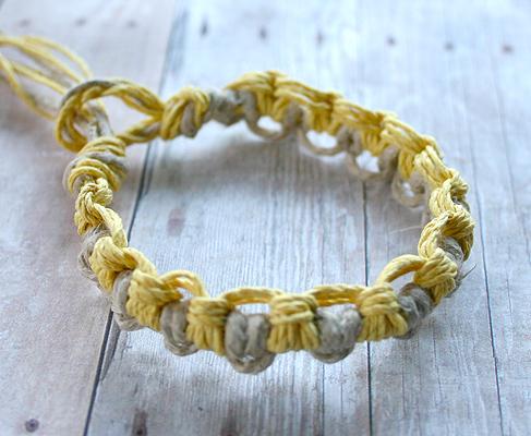 Natural Hemp Bracelet Unisex Natural and Yellow - sunnybeachjewelry