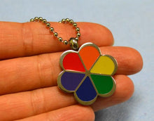 Load image into Gallery viewer, Rainbow Necklace With Stainless Steel Pride Pendant - sunnybeachjewelry
