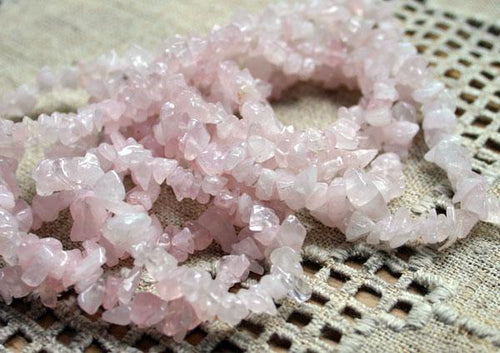 Rose Quartz Natural Gemstone Beads Medium Chips - sunnybeachjewelry